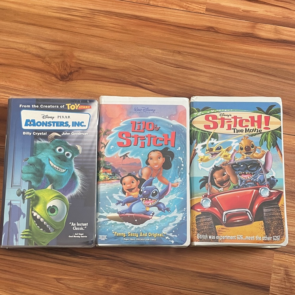 Disney Pixar VHS Set - Monsters INC., Lilo & Stitch